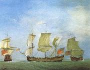 Monamy, Peter An english privateer in three positions Spain oil painting artist